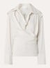 Lace asymmetrische blouse met streepprint - Vanillegeel