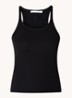 Palisso tanktop met ribstructuur en ronde hals - Zwart