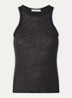 Safrina semi-transparante tanktop van linnen - Zwart