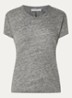 T-shirt van linnen met ronde hals - Grijsmele