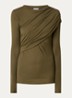 Dressi top met gedrapeerd detail - Legergroen