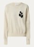 Marisans fijngebreide pullover in wolblend met ingebreid logo - Gebroken wit