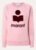 Milly sweater met gemêleerd dessin en flock logoprint - Zalmroze