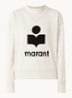 Moby sweater met flock logoprint en opstaande kraag - Gebroken wit
