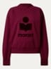 Moby sweater met flock logoprint en opstaande kraag - Bordeauxrood