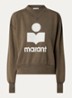 Moby sweater met flock logoprint  - Khaki