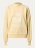 Moby sweater met opstaande kraag en flock logoprint - Lichtgeel