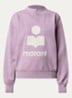 Moby sweater met opstaande kraag en flock logoprint - Oudroze