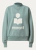Moby sweater met opstaande kraag en flock logoprint - Lindegroen
