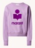 Mobyli sweater met flock logoprint - Lila