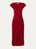 Nadela maxi jurk met plooidetail en split - Cranberryrood