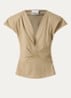 Nadrine top met schoudervulling en V-hals - Beige