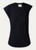 Nayda T-shirt met asymmetrische hals  - Zwart