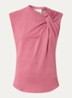 Nayda T-shirt met asymmetrische hals  - Koraalroze