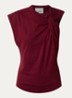Nayda top met knoopdetail - Cranberryrood
