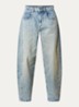 Oriane mid waist tapered jeans met steekzakken - Lichtblauw