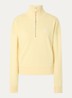 Ross sweater met halve rits en flock logoprint - Lichtgeel