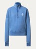 Ross sweater met halve rits en flock logoprint - Blauw