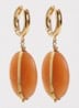 Stones oorringen met hanger - Oranje