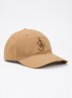Pet met logoborduring en details van kalfsleer - Camel