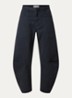 Shon high waist balloon fit broek met steekzakken - Donkerblauw