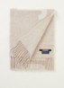 L'Echarpe sjaal van scheerwol met logoprint 180 x 35 cm - Beige