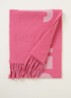L'Echarpe sjaal van scheerwol met logoprint 180 x 35 cm - Roze