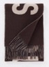 L'Echarpe sjaal van wol met logo 180 x 35 cm - Donkerbruin