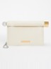 La Petite Rond Carré clutch van lamsleer - Ivoor