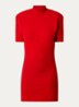 La Robe mini jurk in wolblend met schoudervulling - Rood