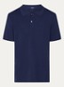 Regular fit polo met structuur - Donkerblauw