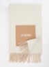 Sjaal van wol met logoprint 190 x 30 cm - Beige