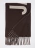 Sjaal van wol met logoprint 200 x 35 cm - Bruin