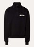 Sweater met logo en halve rits - Zwart