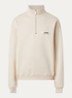 Sweater met logo en halve rits - Zand