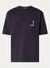 T-shirt met logo- en backprint - Donkerblauw