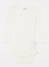Pointelle romper in wol-zijdeblend - Gebroken wit