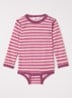 Romper in wolblend met streepprint - Fuchsia