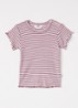 T-shirt in zijdeblend met streepprint - Roze