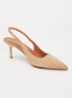 Diamantine pump van geitensuède - Beige