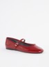 Douceur ballerina van leer met lakfinish  - Donkerrood