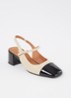 Doumy slingback met lakleren details - Zwart