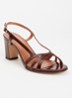 Vaiana sandalette van lakleer  - Kastanjebruin