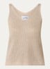 Grofgebreide tanktop met strass - Beige