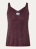 Grofgebreide tanktop met strass - Aubergine