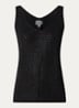 Grofgebreide tanktop met strass - Zwart