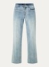 High waist loose fit jeans met lichte wassing - Indigo