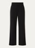 High waist wide fit pantalon met stretch - Zwart