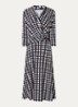 Midi jurk met print en kettingdetail - Hazelnootbruin