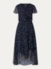 Midi tuniekjurk met print - Donkerblauw